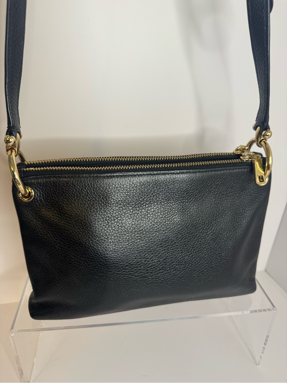 #427 Coach Mia Black Pebbled Leather Crossbody Bag - Picture 4 of 17